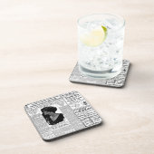 古く黒く及び白い新聞、ヴィンテージのレトロ広告 コースター (右側)