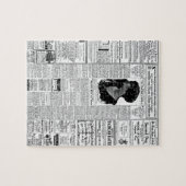 古く黒く及び白い新聞、ヴィンテージのレトロ広告 ジグソーパズル (横)