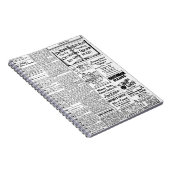 古く黒く及び白い新聞、ヴィンテージのレトロ広告 ノートブック (右側)