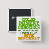 古く、Ornery第65誕生日プレゼント 缶バッジ (正面&裏面)