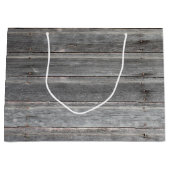 古な(風化させた)木の壁 ラージペーパーバッグ (正面)