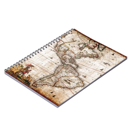 古のアンティーク北米と南米の地図 ノートブック (左側)