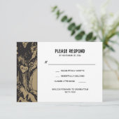 古びたオークの木の結婚式出欠確認 出欠カード (スタンド正面)