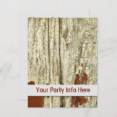 古びた倉庫の木の板のヴィンテージな風合いが感じられる剥がれたペイントのシャビーな感じ 招待状 (正面/裏面)