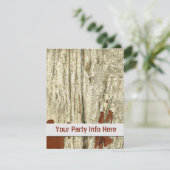 古びた納屋の木の板のヴィンテージ風剥がれたペイントのシャビーな感じ 招待状 (スタンド正面)