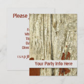 古びた納屋の木の板のヴィンテージ風剥がれたペイントのシャビーな感じ 招待状 (正面/裏面)