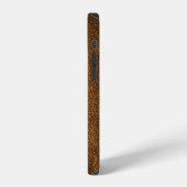 古びた茶色の革:テクスチャ背景 iPhoneケース (左側面)
