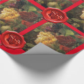 古ぶどうブドウ畑ワイン試飲パーティー赤ワックスシール ラッピングペーパー (角)