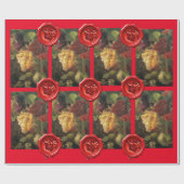 古ぶどうブドウ畑ワイン試飲パーティー赤ワックスシール ラッピングペーパー (フラット)