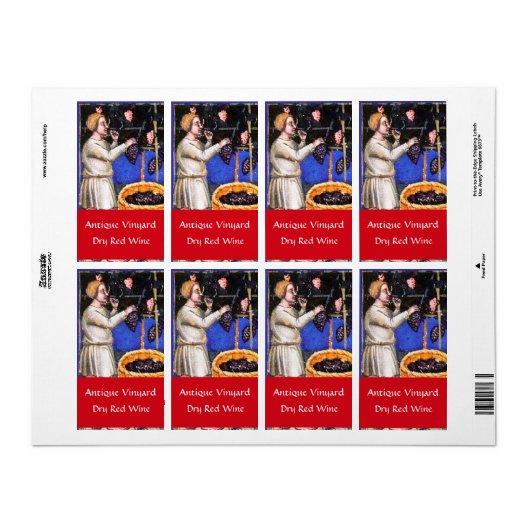 古ぶどう畑の収穫 ラベル (フルシート)