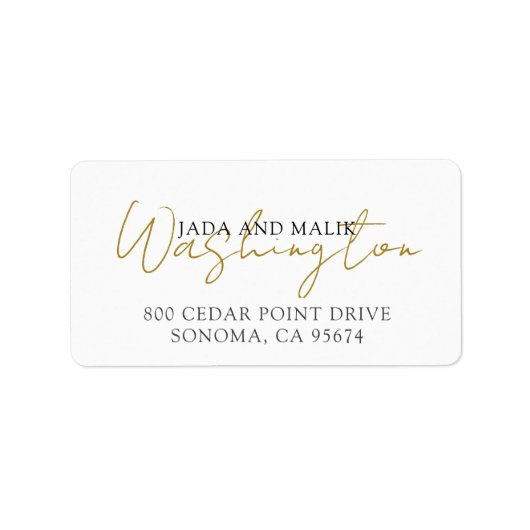 古エレガントいスクリプト名カップルの差出人住所 ラベル (正面)