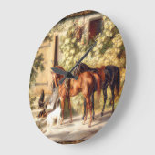 古エレガントファッションドい馬 ラージ壁時計 (傾斜)