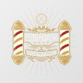 古カスタマイズ校金ゴールド理容師ポール ウィンドウサイン (シート)