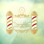 古カスタマイズ校金ゴールド理容師ポール ウィンドウサイン (シート3)