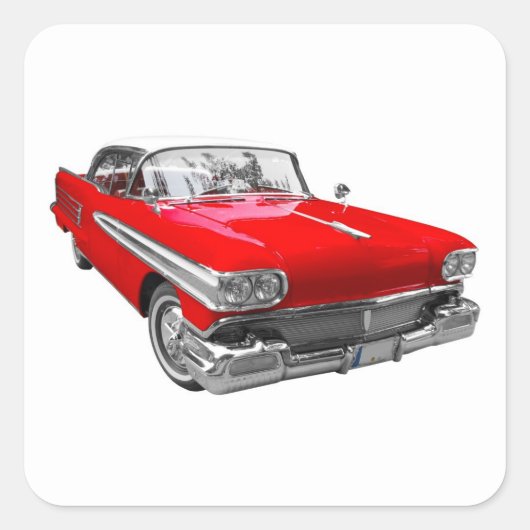 古クラシック車のステッカーセット スクエアシール (正面)