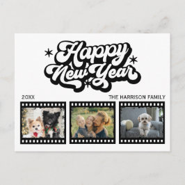 古グランジい映画3枚の写真新年のはがき ポストカード