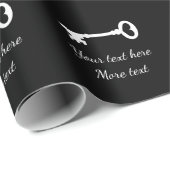 古パーソナライズされたヴィンテージ骨格鍵白黒 ラッピングペーパー (ロールコーナー)