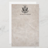 古ファッションドいアメリカの紋章文房具 便箋 (正面/裏面)