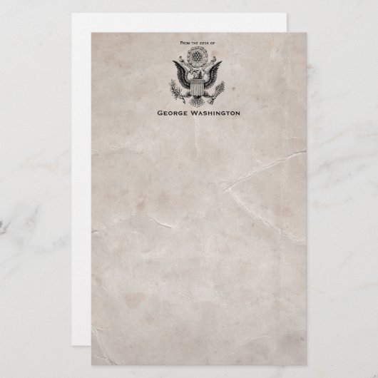 古ファッションドいアメリカの紋章文房具 便箋 (正面/裏面)