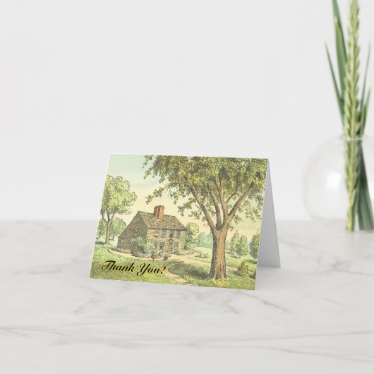 古ファッションドい家、"ありがとう!" カード (正面)
