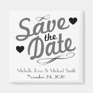 古ファッションドい日付磁石を保存（グレー/黒） マグネット