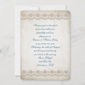 古ファッションドい結婚レースの縁ど誓の更新 招待状 (正面)