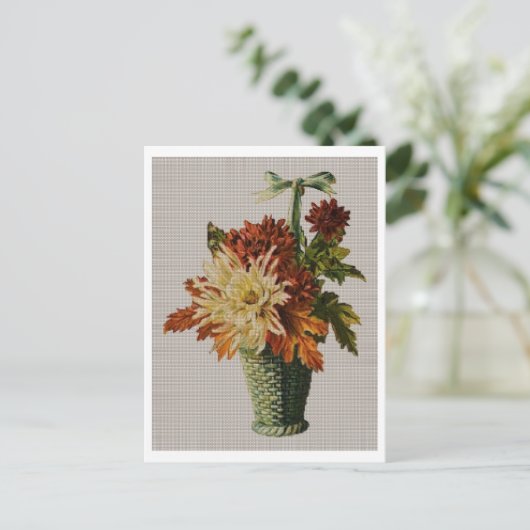 古ファッションドい花籠 ポストカード (スタンド正面)