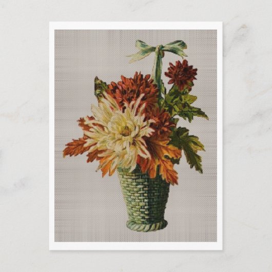 古ファッションドい花籠 ポストカード (正面)