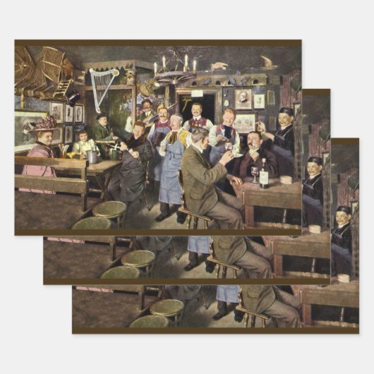 古ファッションドバーと人祝々の,パーティー ラッピングペーパーシート (セット)