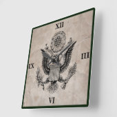 古ファッションド米軍コート時計 スクエア壁時計 (傾斜)