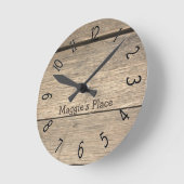 古フェイクい木樽・カスタム ラウンド壁時計 (傾斜)