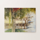 古フランス城の水彩画イラスト ジグソーパズル (横)