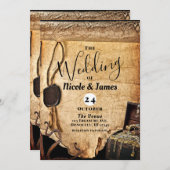 古ヴィンテージ海賊結婚巻 招待状 (正面/裏面)