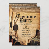 古ヴィンテージ海賊絵巻ハローウィンパーティ 招待状 (正面/裏面)