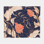 古中国の代スタイル美花びら フリースブランケット (正面(横))