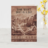 古代おもしろいローマテーマバレンタインデー カード (黄色い花)