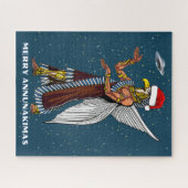 古代おもしろいUFOアヌンナキエイリアンクリスマス ジグソーパズル (横)