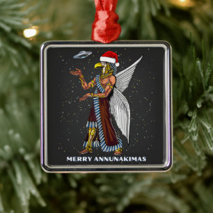 古代おもしろいUFOアヌンナキエイリアンクリスマス メタルオーナメント