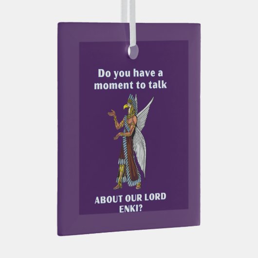 古代おもしろいUFOアヌンナキエイリアン ガラスオーナメント (正面右)