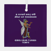 古代おもしろいUFOアヌンナキエイリアン ガラスオーナメント (裏面)