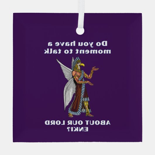 古代おもしろいUFOアヌンナキエイリアン ガラスオーナメント (裏面)