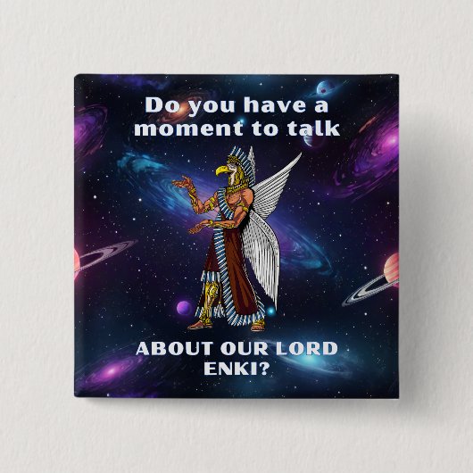 古代おもしろいUFOアヌンナキエイリアン 缶バッジ (正面)