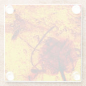 古代こはく色の包含 ガラスコースター (裏面)