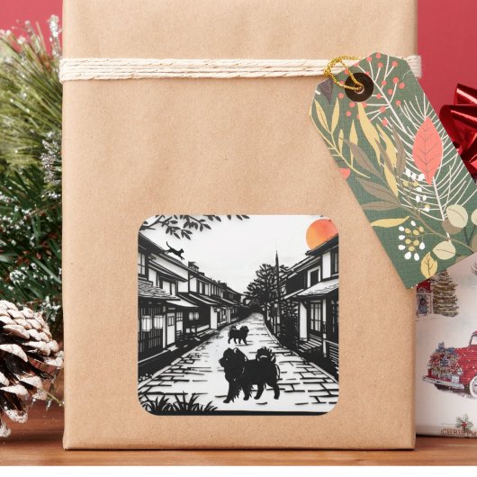 古代ささやきチョウ スクエアシール