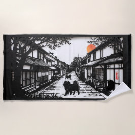 古代ささやきチョウ ビーチタオル