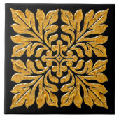 古代のイギリスのタイル光沢のある明るい金ゴールド タイル (正面)