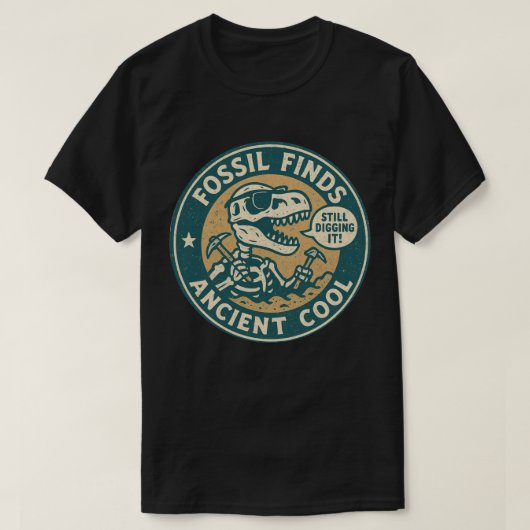 古代のクールなTレックス考古学の化石発見 Tシャツ (デザイン正面)