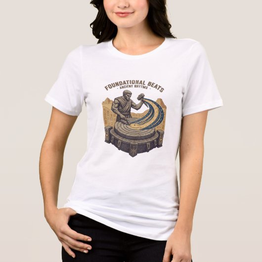 古代のグルーヴ ストーンカービング DJ Tシャツ (正面)