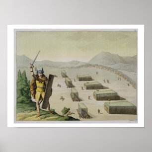 古代のケルトまたは戦いのゴール, c.1800-18 (colou) ポスター