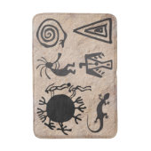 古代のシンボルと岩の岩石彫刻 バスマット (正面縦)